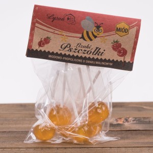 Lizak miodowo malinowy z propolisem 1szt