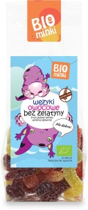 Wężyki owocowe bez żelatyny bezglutenowe BIO 100g 