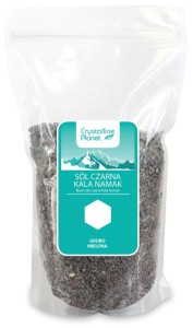 Sól czarna grubo mielona 1kg KALA NAMAK 