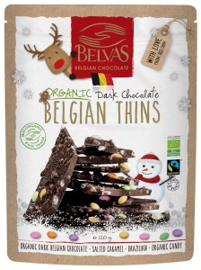 Świąteczne kawałki czekolady gorzkiej solonym karmelem cukierkami BEZGLUTENOWE BIO 120 g