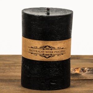 Świeca woskowa walec średni CZARNA  365g