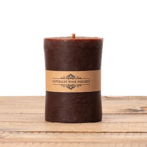 Świeca woskowa walec średni BRĄZOWA 365g