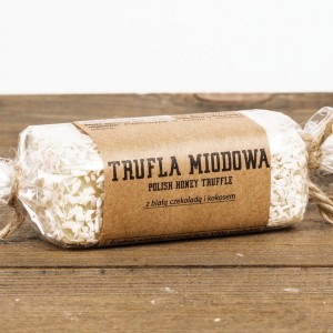 Baton miodowy trufla z białej czekolady 80g