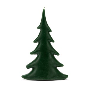 ŚWIECA Z WOSKU PSZCZELEGO CHOINKA PŁASKA MAŁA ZIELONA