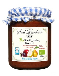 Śliwka - jabłko - gruszka bez cukru bio 270g