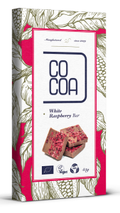 Tabliczka biała z malinami BIO 45g