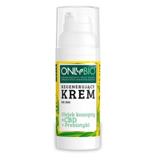 Krem do twarzy regenerujący na noc olejek konopny + CBD + prebiotyki ECO 50ml