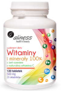 Witaminy i minerały 100% x 120 tabletek Aliness