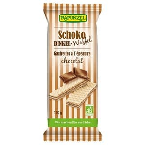 WAFLE ORKISZOWE Z NADZIENIEM KAKAOWYM BIO 100 G RAPUNZEL