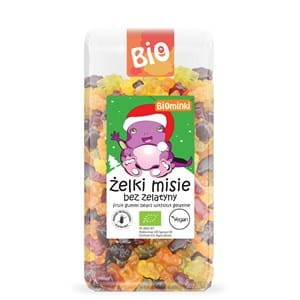 ŻELKI (MISIE) BEZ ŻELATYNY BEZGLUTENOWE BIO 500 g - BIOMINKI (EDYCJA ŚWIĄTECZNA)(PRODUKT SEZONOWY)