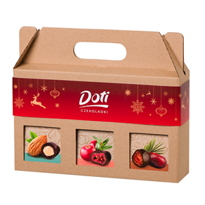 ZESTAW ŚWIĄTECZNY - BAKALIE W CZEKOLADZIE BIO 3 RODZAJE 150 g - DOTI (PRODUKT SEZONOWY)