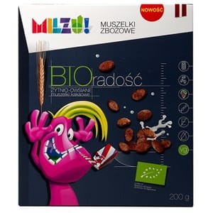 MUSZELKI ŻYTNIO - OWSIANE KAKAOWE "RADOŚĆ" BIO 200 g - MILZU