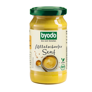 MUSZTARDA ŚREDNIO OSTRA BEZGLUTENOWA BIO 200 ml - BYODO