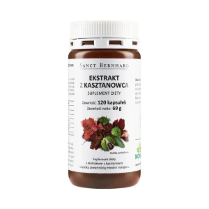 Kasztanowiec ekstrakt 120 kaps. - gryka, liście winorośli