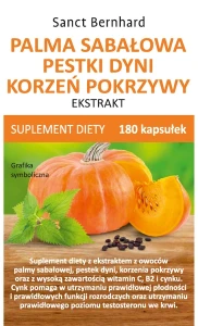 Palma sabałowa, pestki dyni, pokrzywa 180 kaps. - dla mężczyzn