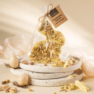 Czekolada biała Zajączek z miodem i pistacjami 85g